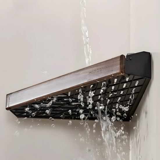 Metal & Wooden Corner Shelf